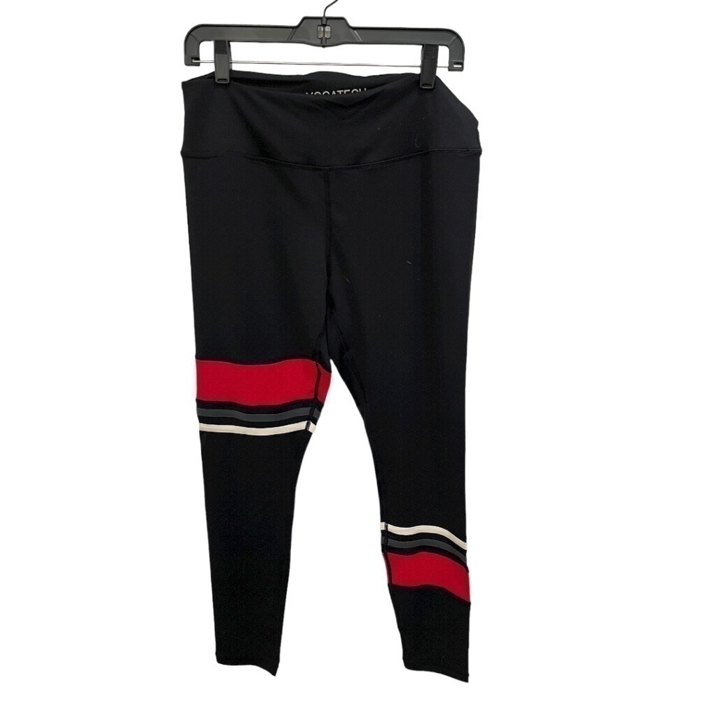 𝅺yogatech Womens Leggings Pants Red Jet Black Pull On Stretch Yoga Waist XL New